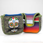 Mustache Sugar Skull - Mallet Putter Cover Green Camo